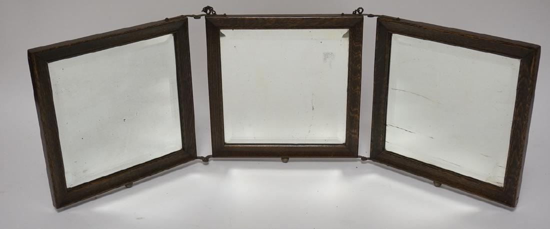 OAK TRYPTICH FOLDING MIRROR WITH BEVELED GLASS. THE (1 of 2)