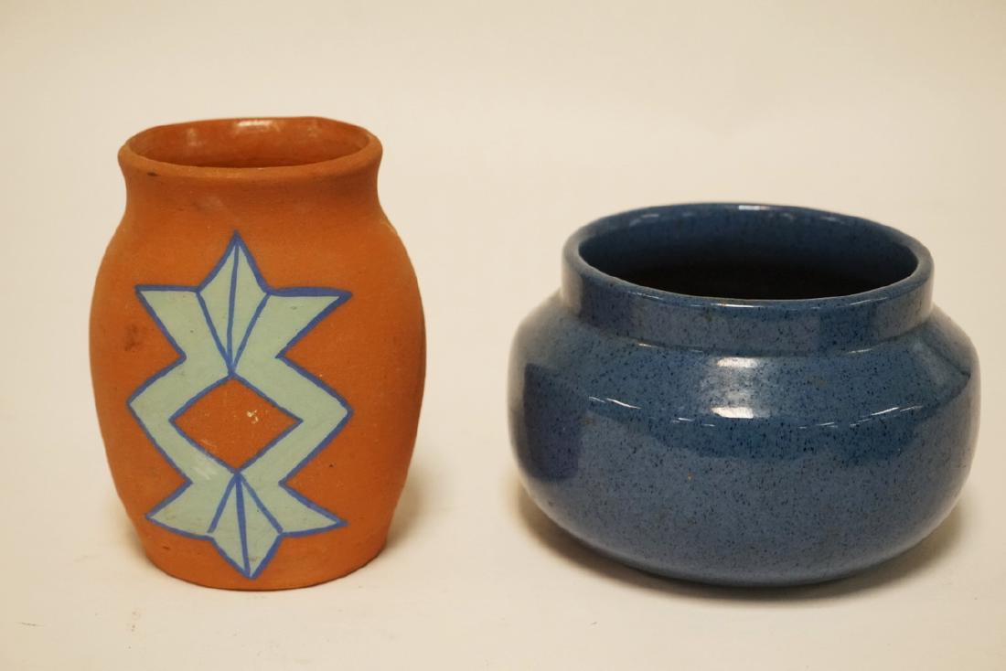 2 PIECE POTTERY LOT. EACH IS SIGNED. TALLEST PIECE (1 of 2)