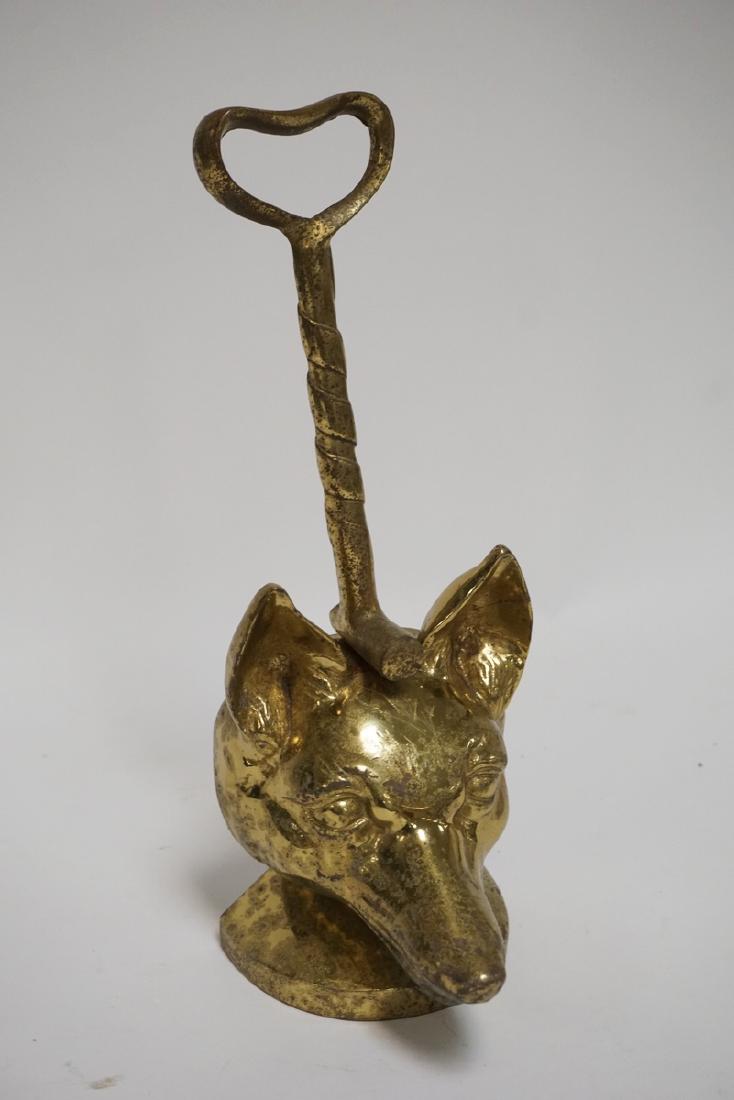 BRASS FOX HEAD DOORSTOP. 13 INCHES HIGH. (1 of 1)