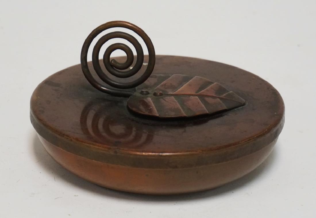 HAND WROUGHT COPPER DISH WITH LID. MARKERS MARK ON THE (1 of 1)