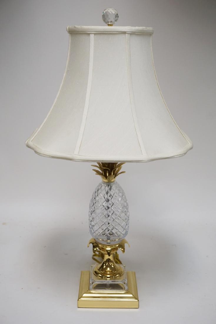 QUOIZEL BRASS AND CRYSTAL PINEAPPLE FORM LAMP. 29 1/2 (1 of 2)