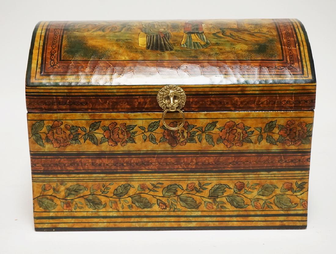 MAITLAND SMITH DOME TOP BOX. DECORATED WITH AN ASIAN (1 of 4)