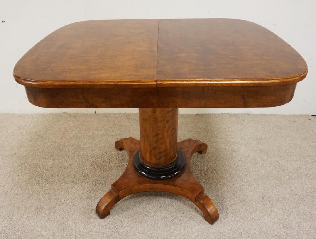 BIEDERMEIER DINING TABLE WITH 2 LEAVES. 39 1/2 X 31: BIEDERMEIER DINING TABLE WITH 2 LEAVES. 39 1/2 X 31 1/2 INCH TOP.