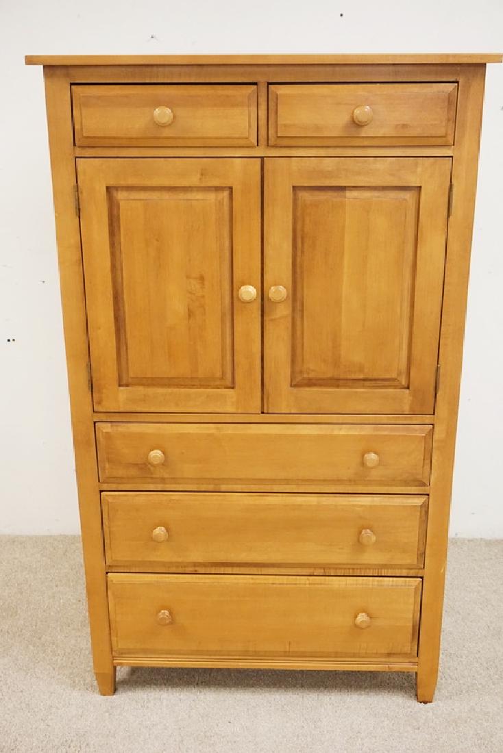 ETHAN ALLEN: ETHAN ALLEN CANINET 5 DRAWERS. 2 DOORS. 35 1/2 INCHES WIDE. 60 INCHES HIGH.