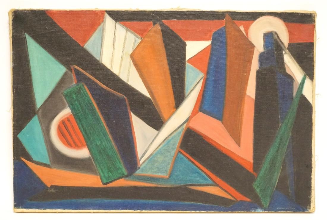 HELEN GERARDIA: HELEN GERARDIA (1908-1988, RUSSIA, NEW YORK) ABSTRACT PAINTING ON CANVAS. 24 X 16 INCHES.