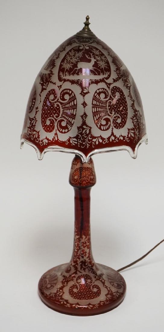 BOHEMIAN ART GLASS LAMP