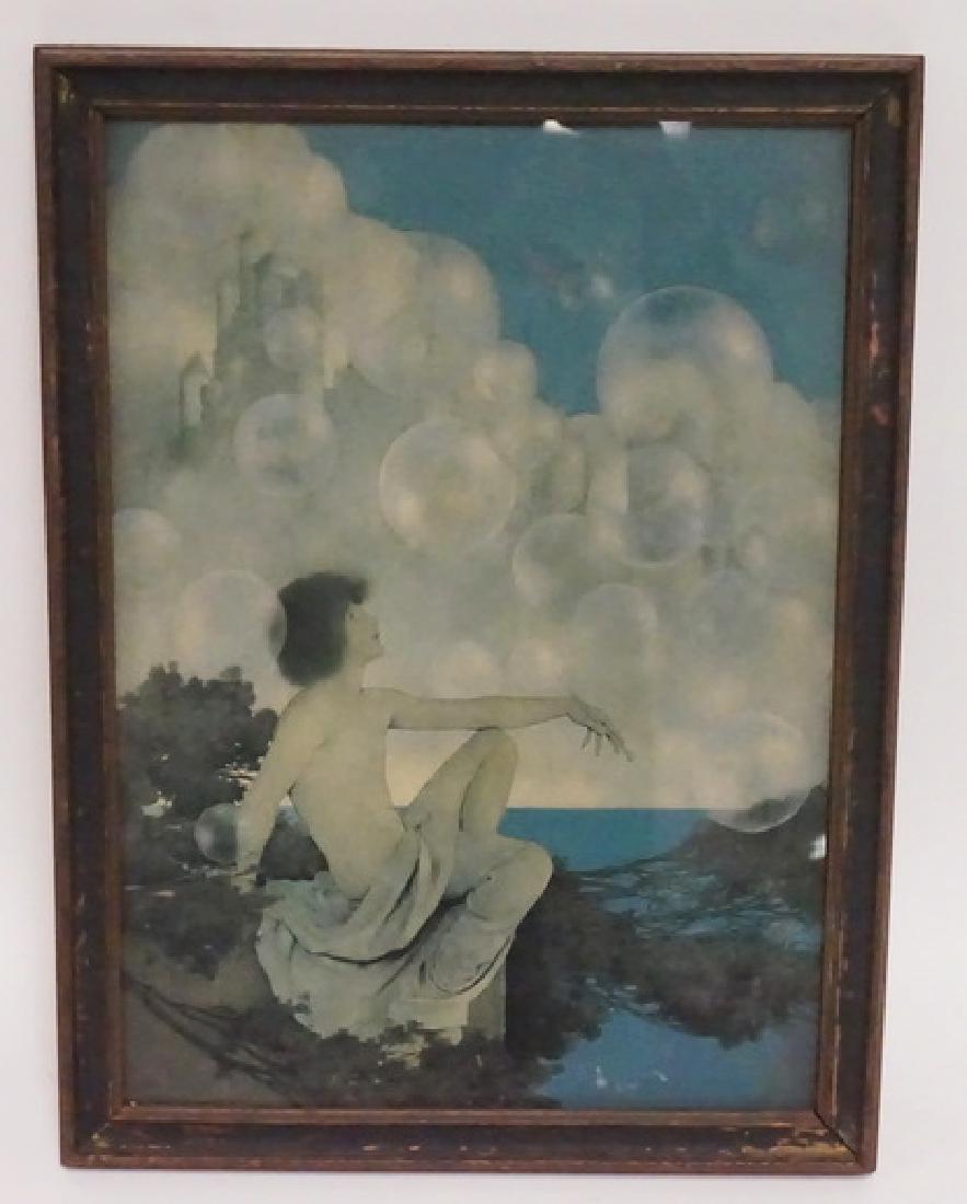 MAXFIELD PARRISH - AIR CASTLES: MAXFIELD PARRISH *AIR CASTLES*. ORIGINAL FRAME. 11 X 15 1/2 INCH SIGHT SIZE.