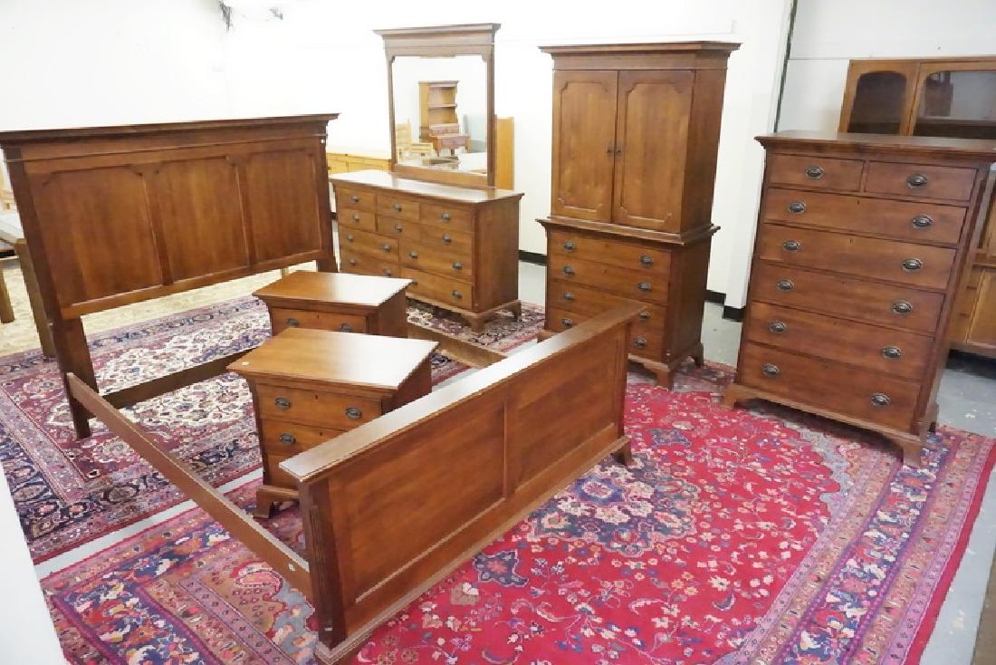 DURHAM CHERRY BEDROOM SET: 6 PIECE SOLID CHERRY BEDROOM SET BY DURHAM.