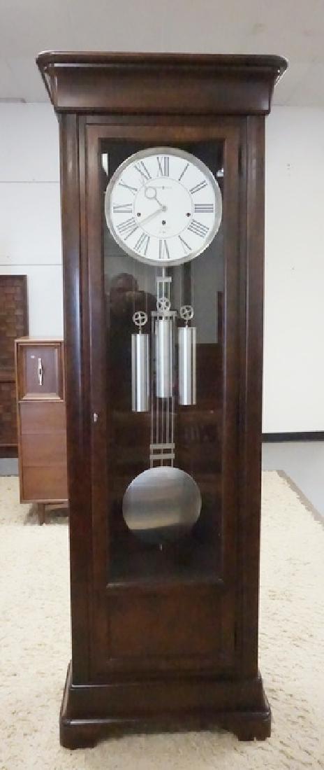 HOWARD MILLER TALL CASE CLOCK: HOWARD MILLER TALL CASE CLOCK BY TY PENNINGTON. 83 1/2 INCHES HIGH. 29 INCHES WIDE.