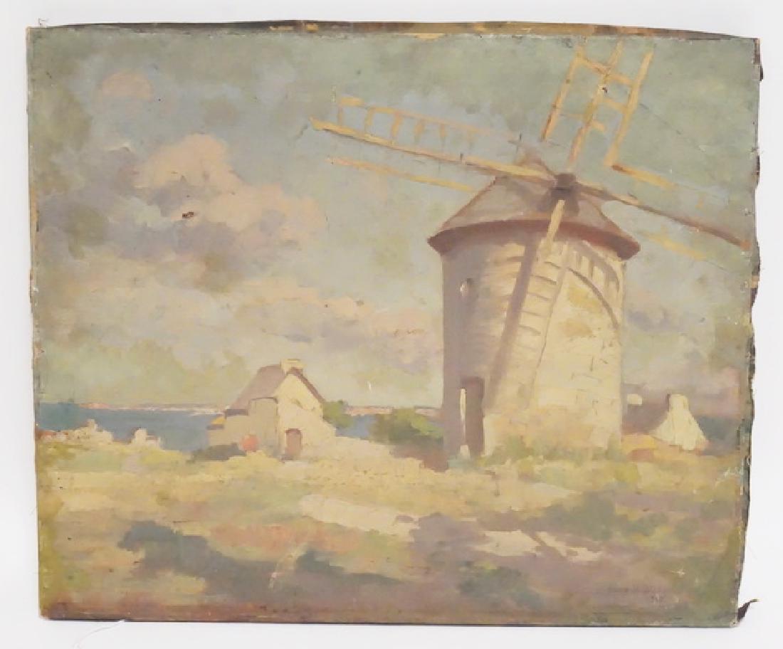 OIL PAINTING ON CANVAS. WINDMILL.