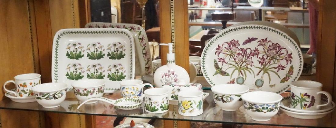PORTMEIRION DINNERWARE: 17 PCS PORMEIRION *BOTANNIC GARDEN* DINNERWARE. OVAL PLATTER MEASURES 14 1/2 INCHES.