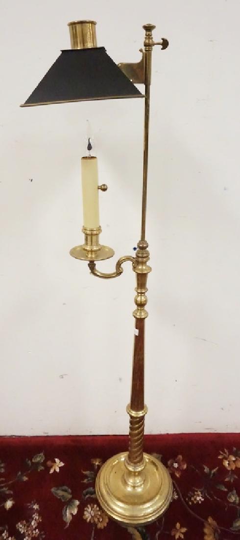 BRASS FLOOR LAMP: BRASS FLOOR LAMP. 48 INCHES HIGH.