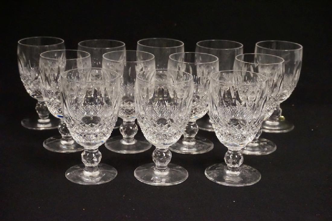 WATERFORD: SET OF 12 WATERFORD CRYSTAL WINE GLASSES. 4 7/8 INCHES HIGH.