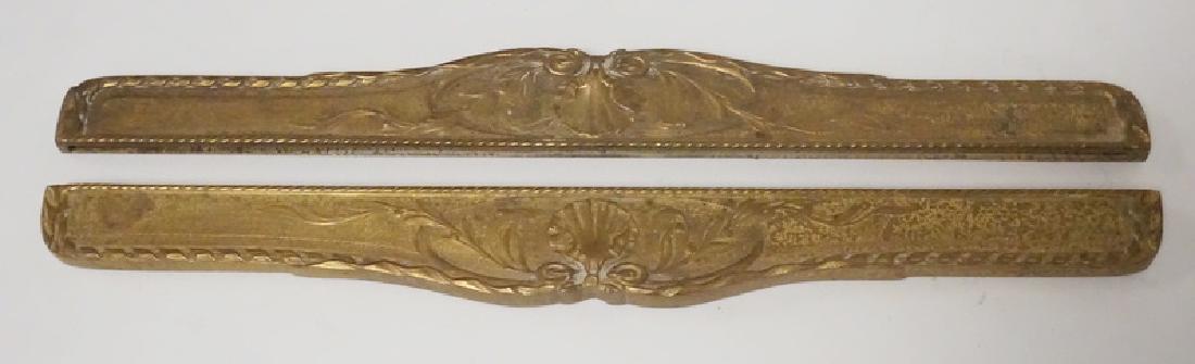 TIFFANY STUDIOS BLOTTER ENDS: TIFANY STUDIOS BRONZE DORE BLOTTER ENDS. 12 1/4 INCHES LONG.