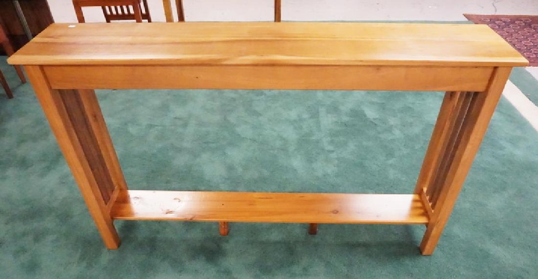 MODERN CONSOLE TABLE OR SOFA TABLE: MODERN CONSOLE OR SOFA TABLE. 2 TIERS. 60 X 12 INCHES TOP. 36 INCHES HIGH.