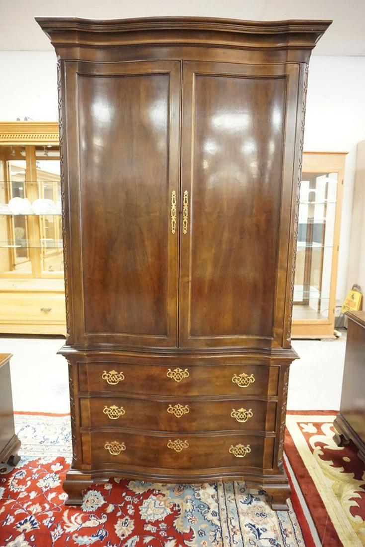 HENREDON ENTERTAINMENT CABINET: HENREDON ENTERTAINMENT CABINET WITH 3 DRAWERS AND 2 INTERIOR DRAWERS. 41 IN WIDE, 79 3/4 IN H