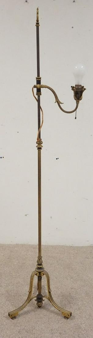 GILT BRONZE FLOOR LAMP: GILT BRONZE FLOOR LAMP. 63 INCHES HIGH.
