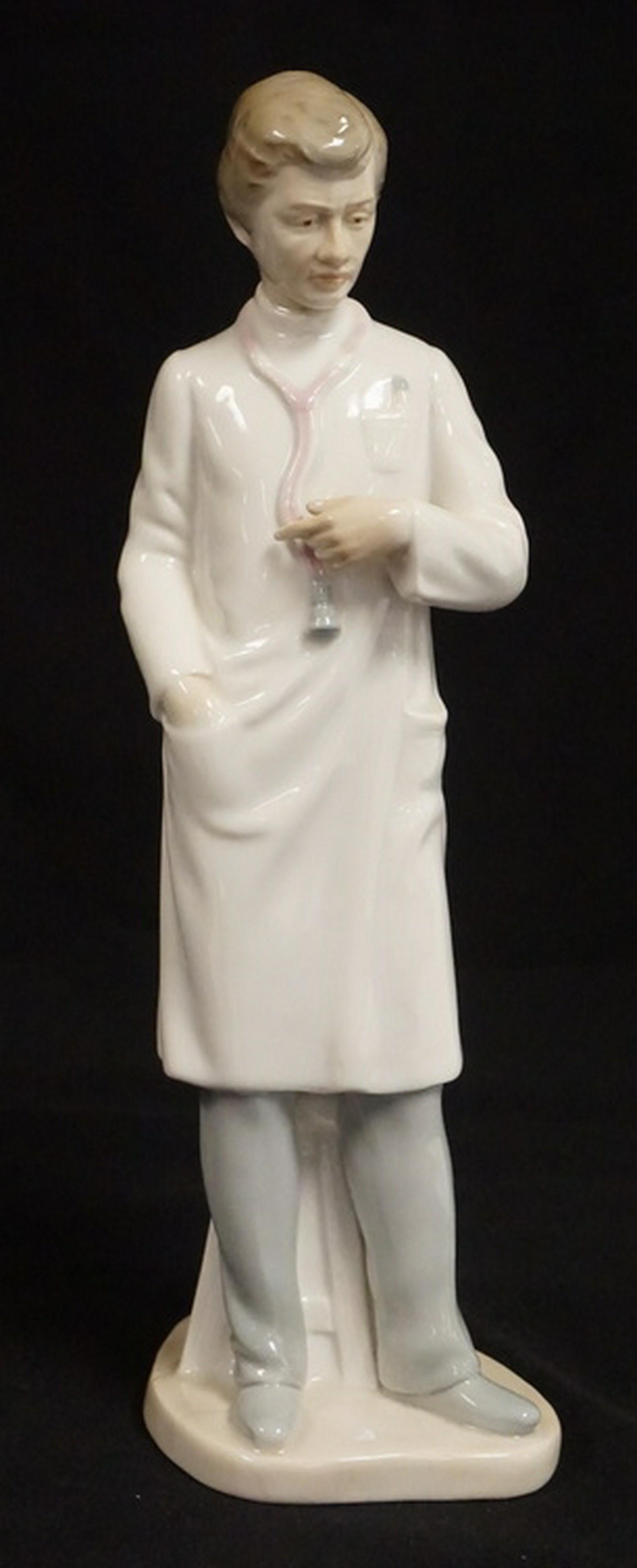 KPM PORCELAIN FIGURE OF A DOCTOR: KPM PORCELAIN FIGURE OF A DOCTOR. 11 3/4 INCHES HIGH.