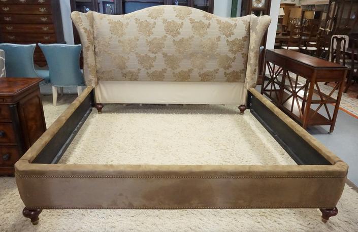 HICKORY WHITE UPHOLSTERED KING BED: HICKORY WHITE KING SIZE UPHOLSTERED BED