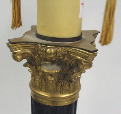 GILT METAL & WOOD CORINTHIAN COLUMN FLOOR LAMPS - 3