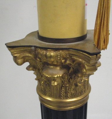 GILT METAL & WOOD CORINTHIAN COLUMN FLOOR LAMPS - 4