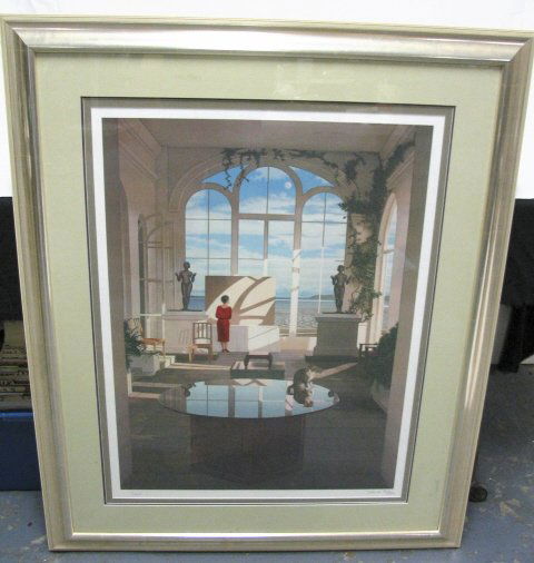 POLYCHROME GICLEE BY FREDERICK PHILLIPS: POLYCHROME GICLEE BY FREDERICK PHILLIPS; TITLED *ORANGERIE*, LIMITED EDITION #17/295; IMAGE WITH SIGNED BORDER IS 25 IN X 32 1/2 IN; 37 1/2 IN X 45 IN OVERALL; COMES W/CERTIFICATE OF AUTHENTICITY FROM