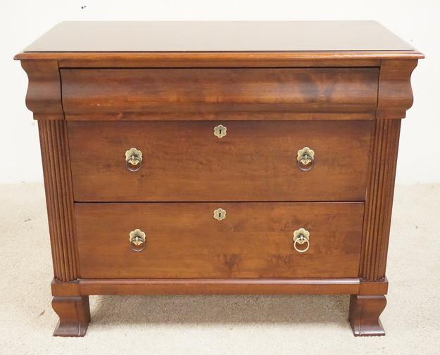 ETHAN ALLEN CHERRY NIGHTSTAND: ETHAN ALLEN CHERRY NIGHTSTAND. 35 1/2 INCHES WIDE. 30 INCHES HIGH.
