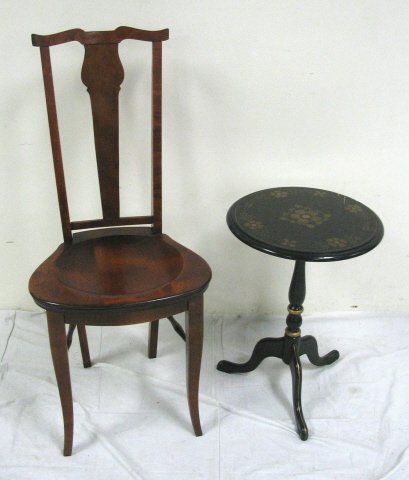 LOT; CHAIR & ETHAN ALLEN PAINT DEC STAND