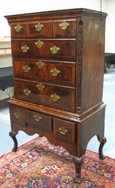 18TH C. CARVED & INLAID MAHOGANY HIGHBOY - 3