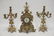 BRASS CLOCK & GARNITURE SET