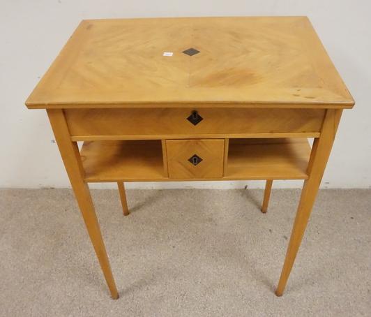 INLAID LIFT TOP TABLE: INLAID LIFT TOP TABLE W/ DRAWER