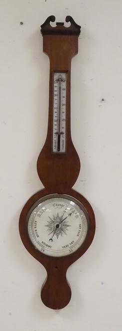 MAHOGONY BAROMETER: MAHOGANY BAROMETER, 37 1/2 IN H