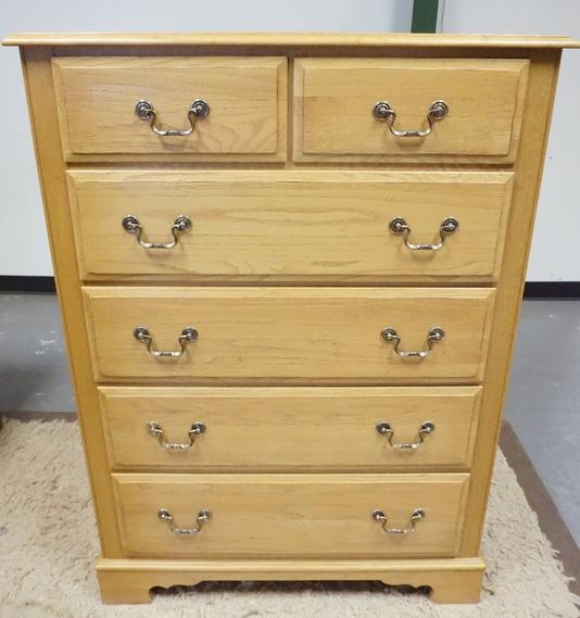 ETHAN ALLEN 6 DRW BLONDE OAK CHEST: ETHAN ALLEN SIX DRAWER BLONDE OAK CHEST