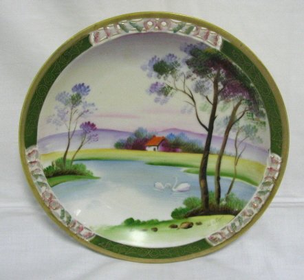 CHUGAI CHINA SCENIC HAND PAINTED WALL PLATE