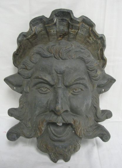 CAST IRON FOUNTAIN HEAD; BEARDED MAN