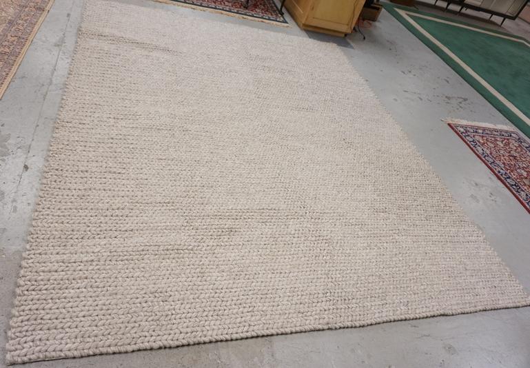 BEN SOLEIMANI WOOL BRAIDED RUG: BEN SOLEIMANI WOOL CHUNKY BRAIDED RUG, 8 FT X 10 FT