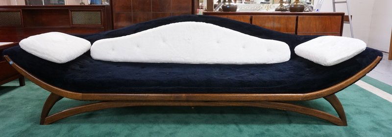 MCM CARSON GONDOLA SOFA ADRIAN PEARSALL STYLE: MID CENTURY MODERN GONDOLA SOFA ADRAIN PEARSALL STYLE W/ CUSHIONS, SOME STAINING