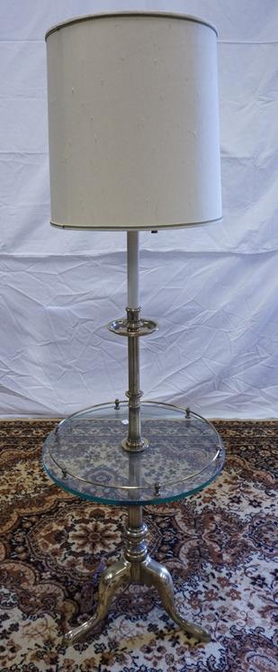 stiffel floor lamp with glass table