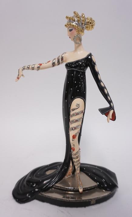 FRANKLIN MINT LIM ED ERTE FIGURE: FRANKLIN MINT ETRE LIMITED EDITION ERTE FIGURE *PEARLS & RUBIES* NO. A 1803, 10 1/4 IN H