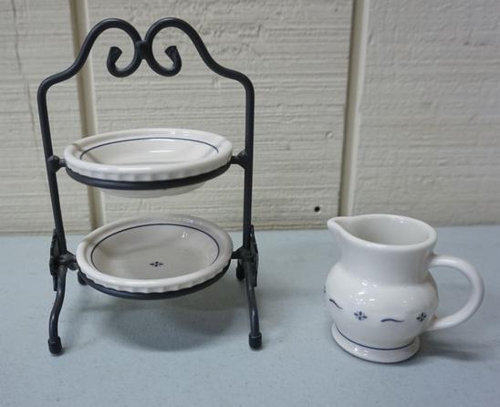 JW MINI 2 PIE WROUGHT IRON STAND & 2 PIE PLATES &: JW MINI TWO PIE WROUGHT IRON STAND & TWO PIE PLATES PLUS PITCHER