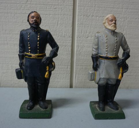 GENERAL LEE & GENERAL GRANT CAST FIGURES/BOOKENDS: GENERAL LEE & GENERAL GRANT CAST FIGURES/BOOKENDS