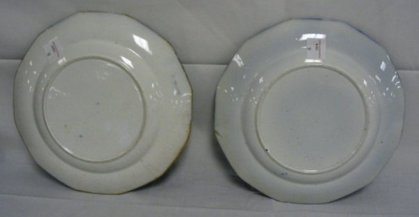PR OF FLOW BLUE PLATES; HAVE DRAGON IN THE CENTER; - 2