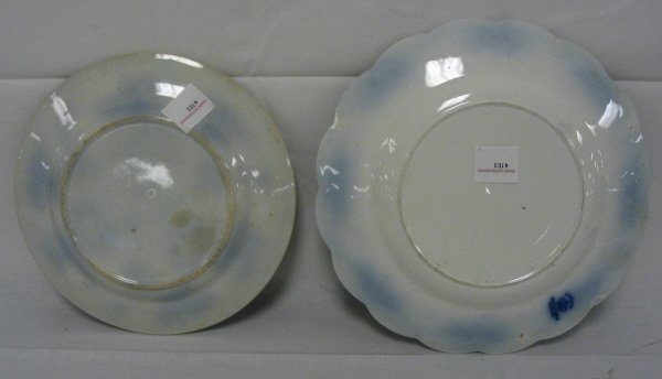 2 FLOW BLUE PLATES; JOHNSON BROS *STERLING* PATTERN - 2
