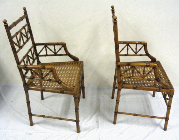PR OF CANE SEAT, SPOOL TURNED ARM CHAIRS; 39 1/2 I - 2