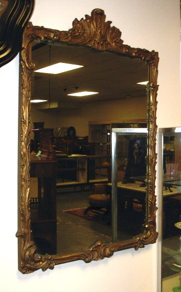 MIRROR IN GILT FRAME; OVERALL DIMENSIONS, 25 IN X