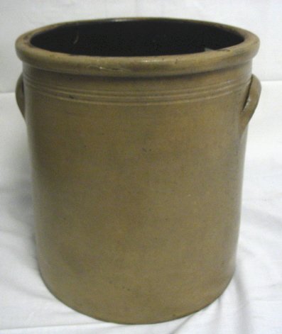 WHITES UTICA BLUE DECORATED ZEBRA CROCK, 4 GAL; HA - 4