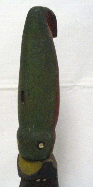 HAND CARVED WOODEN TOTEM POLE; THERE IS A RECTANGU - 2
