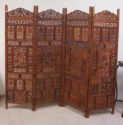 CARVED ASIAN FOLDING SCREEN (1 of 2)