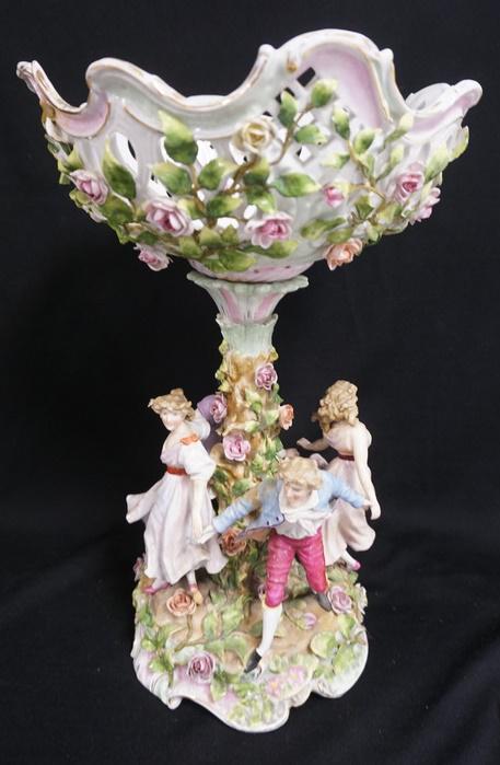 MEISSEN PORCELAIN FIGURAL COMPOTE (1 of 8)