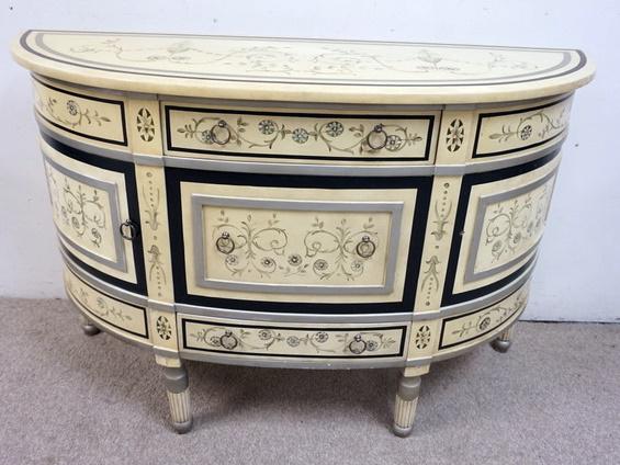 PAINT DECORATED DEMILUNE STAND (1 of 3)